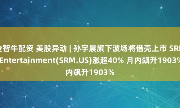 金智牛配资 美股异动 | 孙宇晨旗下波场将借壳上市 SRM Entertainment(SRM.US)涨超40% 月内飙升1903%