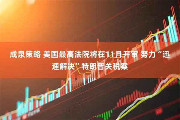 成泉策略 美国最高法院将在11月开审 努力“迅速解决”特朗普关税案